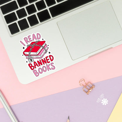 I Read Banned Books Stickers / Bookish Stickers / Book Lover Gift / Bookish Merch / Kindle Sticker / Smut Reader / Reading Lover / E-Reader