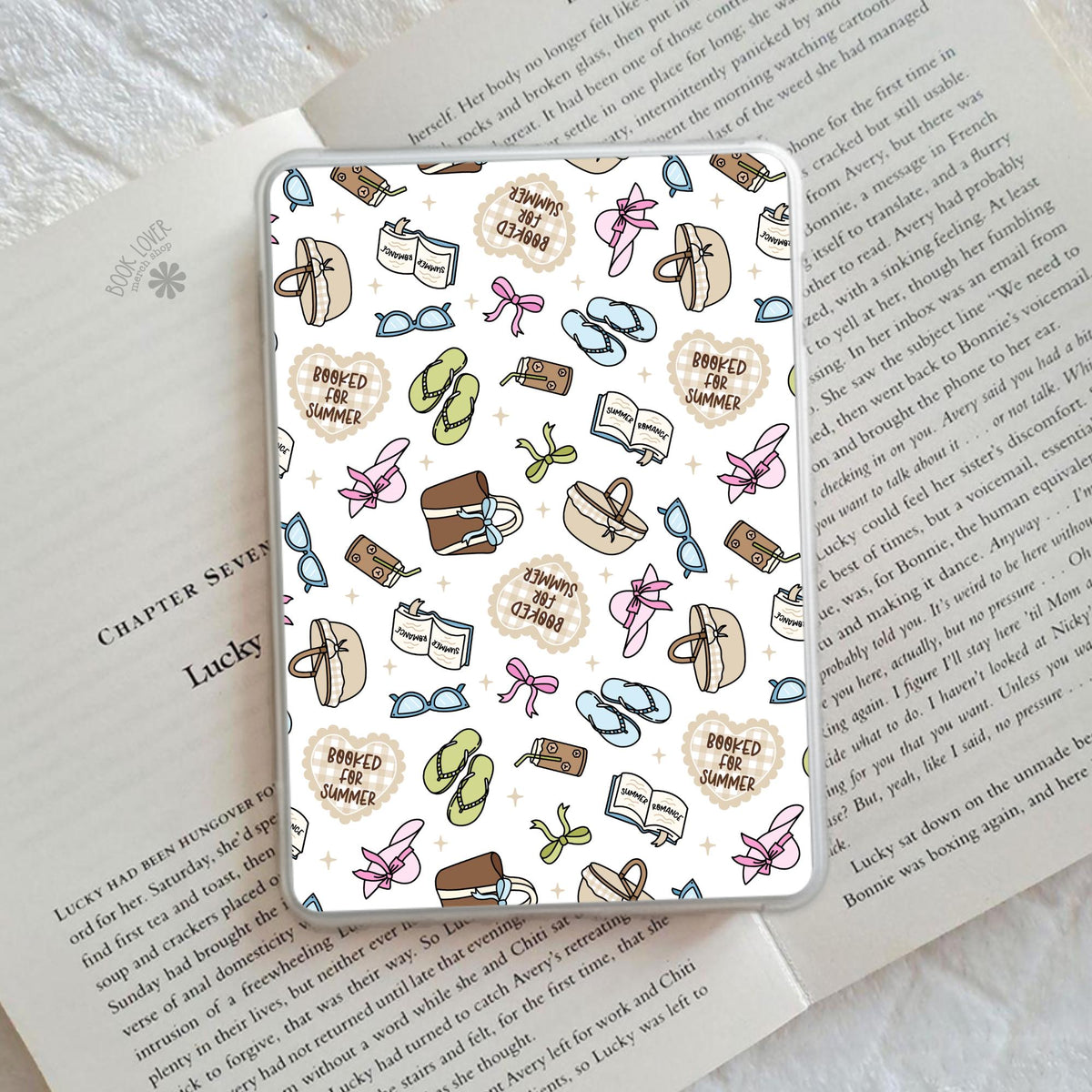 Booked for summer Kindle insert card for clear e reader case