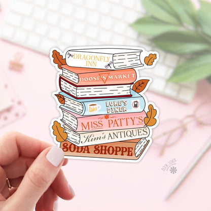 Fall Books Stack Stickers / Bookish Stickers / Book Lover Gift / Bookish Merch / Kindle Sticker / Smut Reader / Reading Lover / E-Reader