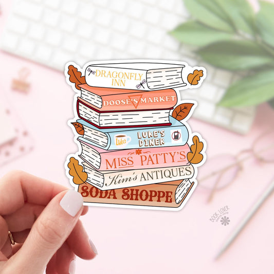 Fall Books Stack Stickers / Bookish Stickers / Book Lover Gift / Bookish Merch / Kindle Sticker / Smut Reader / Reading Lover / E-Reader