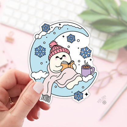 Winter Moon Bookish Ghost Stickers / Bookish Stickers / Book Lover Gift / Bookish Merch / Kindle Sticker / Smut Reader / Reading Lover