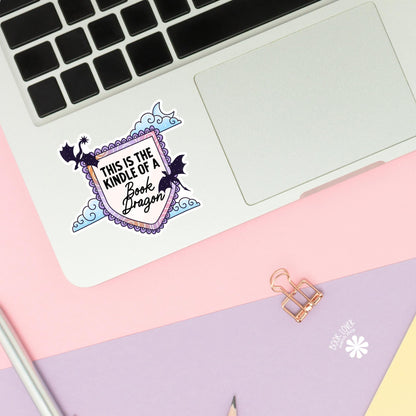 This is a Kindle of A Book Dragon Stickers / Bookish Stickers / Book Lover Gift / Bookish Merch / Kindle Sticker / Smut Reader