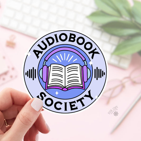 Audiobook Society Stickers / Bookish Stickers / Book Lover Gift / Bookish Merch / Kindle Sticker / Smut Reader / Reading Lover / E-Reader