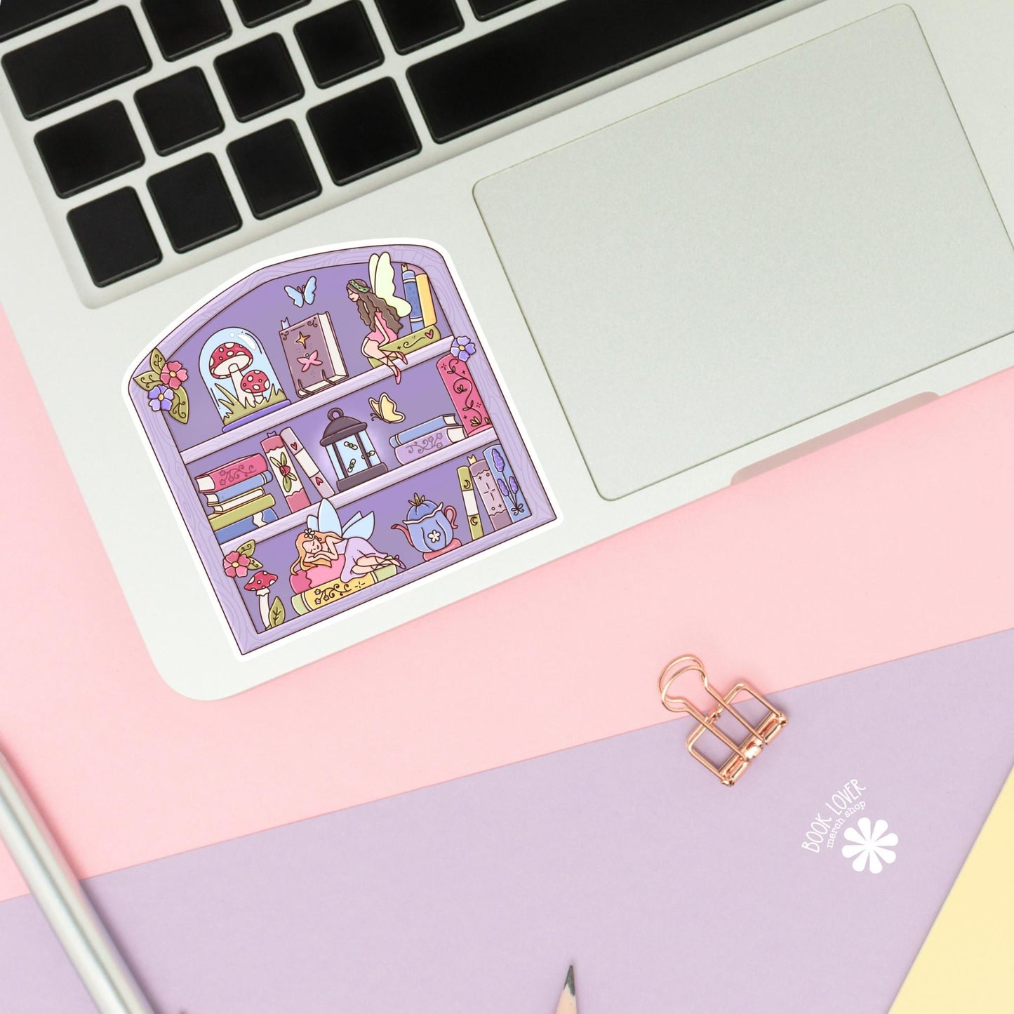 Purple Fairy Tale Bookshelf Sticker / Magical Reader Bookish Kindle Accessories
