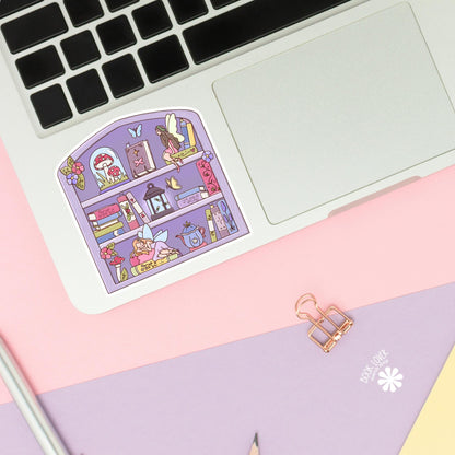Purple Fairy Tale Bookshelf Sticker / Magical Reader Bookish Kindle Accessories