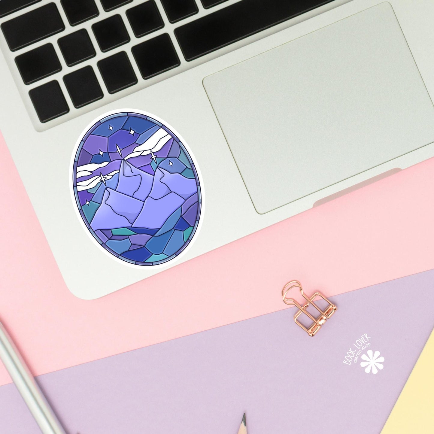 Romantasy City Stained Glass Stickers / Bookish Stickers / Book Lover Gift / Bookish Merch / Kindle Sticker / Fantasy Reader / Reading Lover