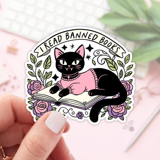 I Read Banned Books Stickers / Bookish Stickers / Book Lover Gift / Bookish Merch / Kindle Sticker / Smut Reader / Reading Lover / E-Reader