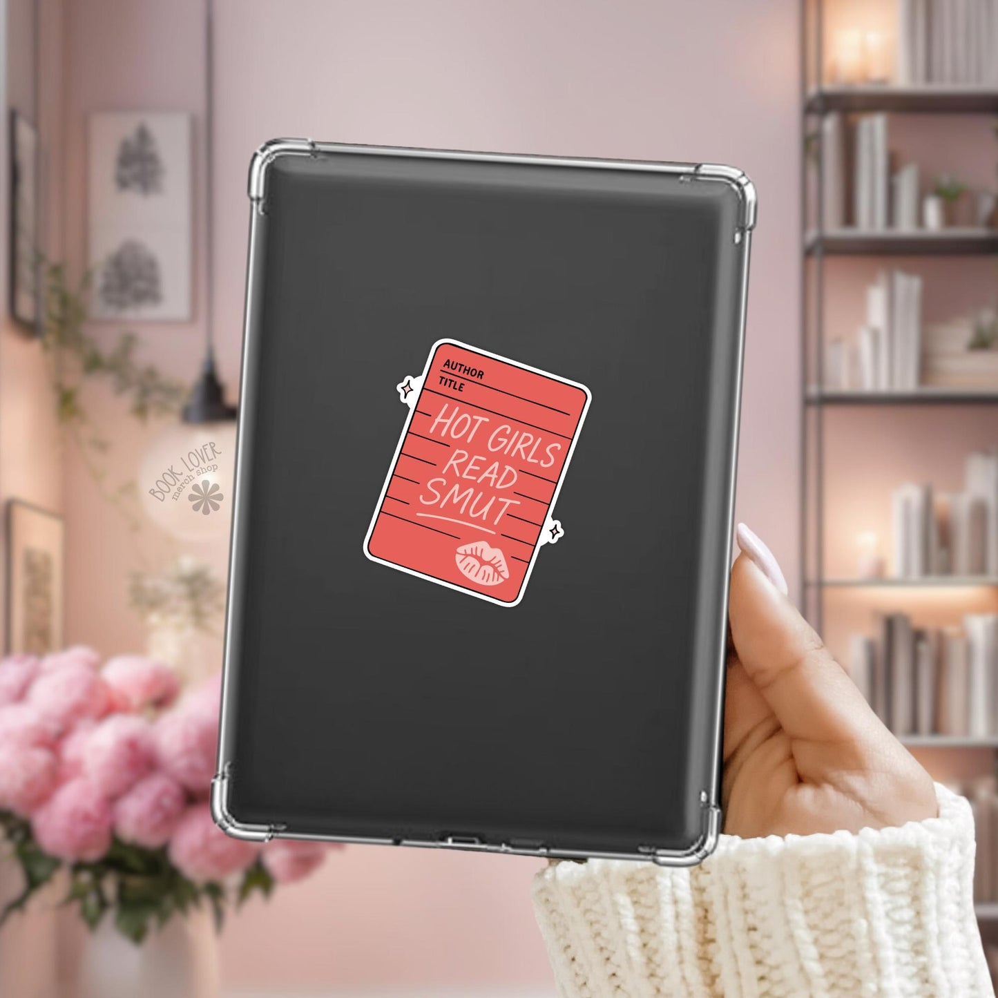 Hot Girls Read Smut Stickers / Bookish Stickers / Book Lover Gift / Bookish Merch / Kindle Sticker / Smut Reader / Reading Lover / E-Reader