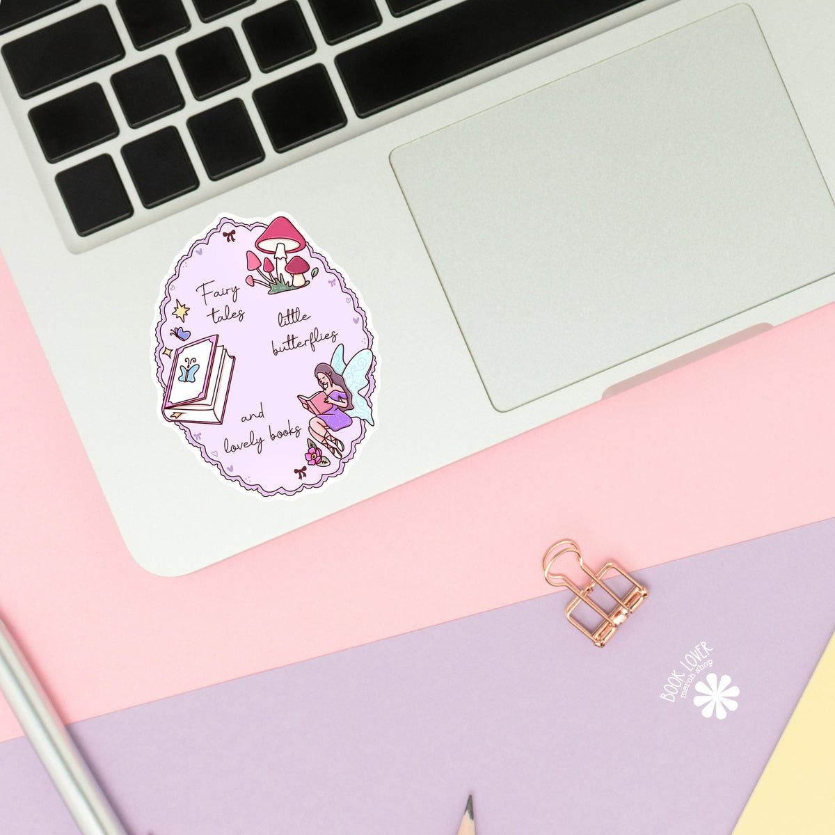 Fairy tale frame sticker close up, matte finish, book lover vinyl decal