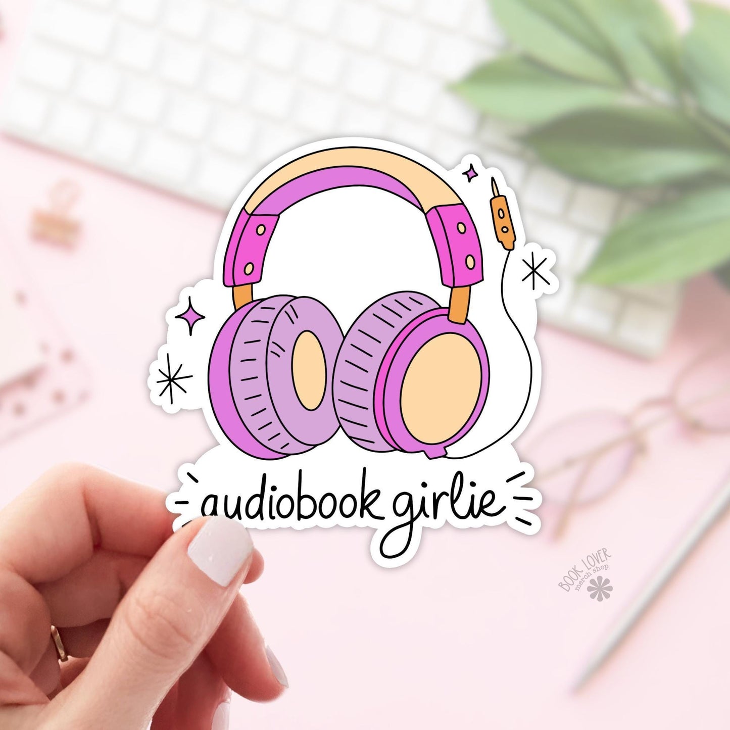 Audiobook Girlie Stickers / Bookish Stickers / Book Lover Gift / Bookish Merch / Kindle Sticker / Smut Reader / Reading Lover / E-Reader