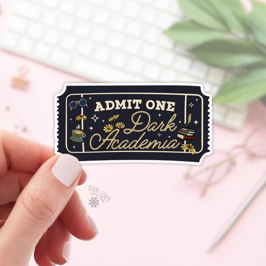 Admit One Ticket Dark Acadamia Sticker / Bookish Kindle Stickers / Book Lover Gift / Bookish Merch / Smut Reader / Reading Lover / E-Reader