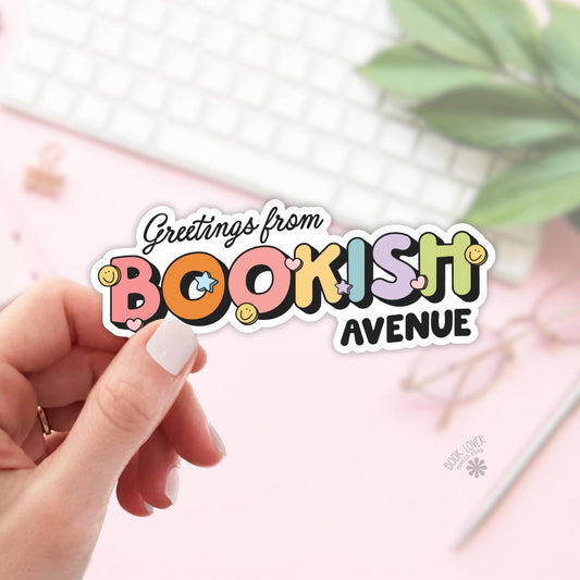 Greetings From Bookish Avenue Stickers / Bookish Stickers / Book Lover Gift / Bookish Merch / Kindle Sticker / Smut Reader / Reading Lover
