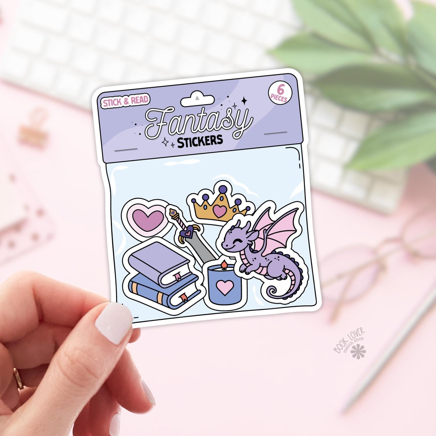 Fantasy Stickers / Bookish Stickers / Book Lover Gift / Bookish Merch / Kindle Sticker / Fantasy Reader / Reading Lover / E-Reader