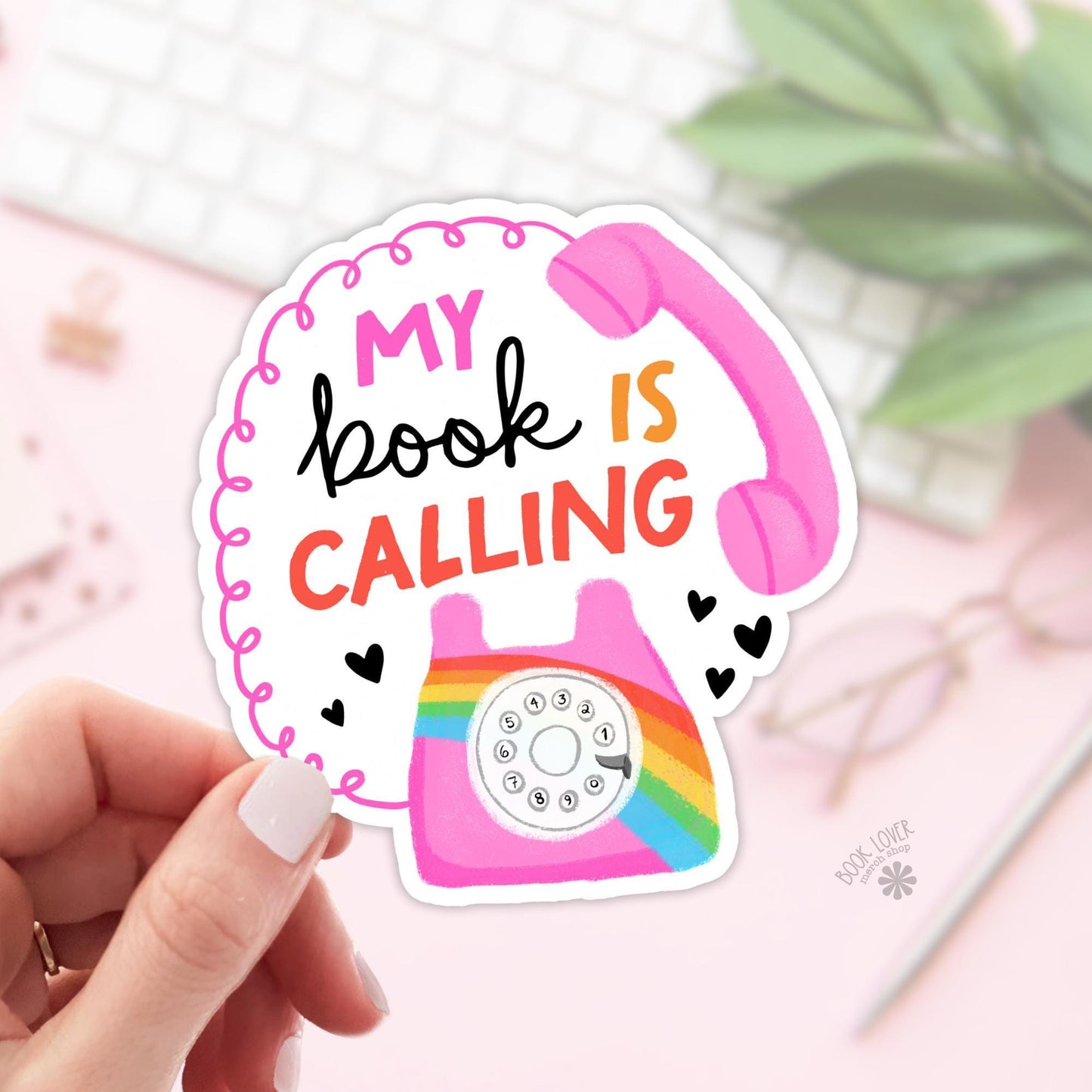 My Book Is Calling Stickers / Bookish Stickers / Book Lover Gift / Bookish Merch / Kindle Sticker / Smut Reader / Reading Lover / E-Reader