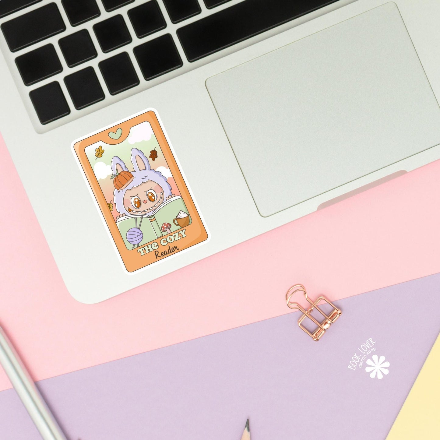 The Cozy Reader Stickers / Halloween Tarot Card Trinket Bookish Stickers / Book Lover Gift / Bookish Merch / Reading Kindle Sticker