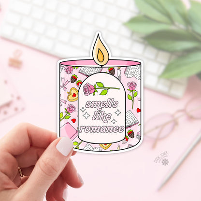 Smells Like Romance Candle Stickers / Bookish Stickers / Book Lover Gift / Bookish Merch / Kindle Sticker / Smut Reader / Reading Lover