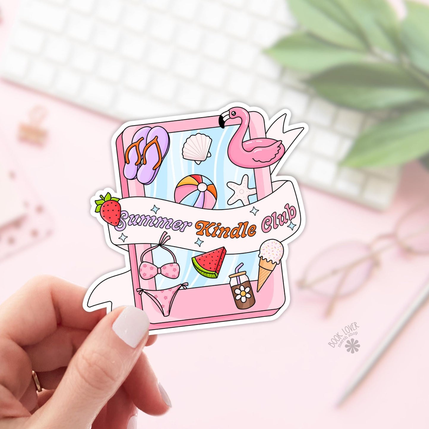 Summer Kindle Club Stickers / Bookish Stickers / Book Lover Gift / Bookish Merch / Kindle Sticker / Smut Reader / Reading Lover / E-Reader