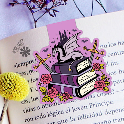 Fantasy Pile of Books Magnetic Bookmark / Bookish Bookmark / Book Lover Gift / Bookish Merch / Fantasy Reader / Reading Lover