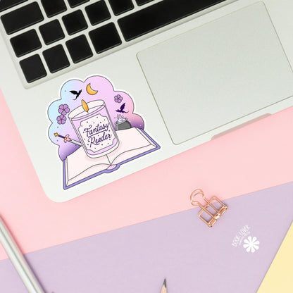 Fantasy Reader Stickers / Bookish Stickers / Book Lover Gift / Bookish Merch / Kindle Sticker / Dragon Book / Reading Lover / E-Reader