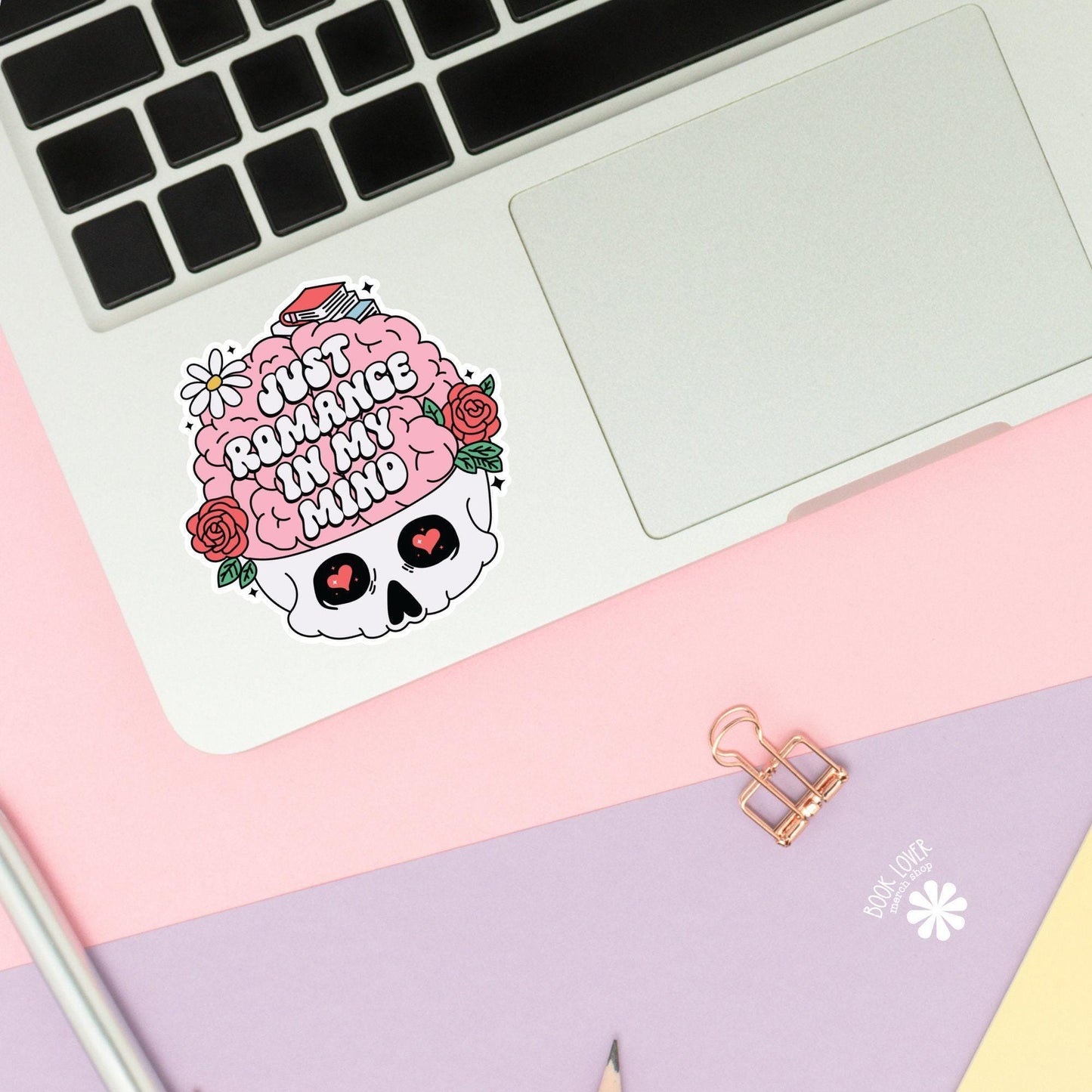 Just Romance In My Mind Sticker / Bookish Stickers / Book Lover Gift / Bookish Merch / Kindle Sticker / Smut Reader / Reading Lover