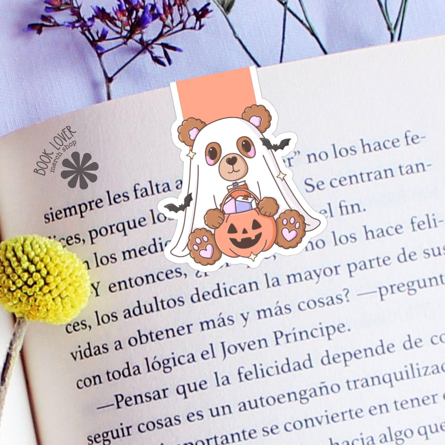 Bear Halloween Magnetic Bookmark / Ghost Bookish Bookmark / Book Lover Gift / Bookish Merch / Smut Reader / Reading Lover