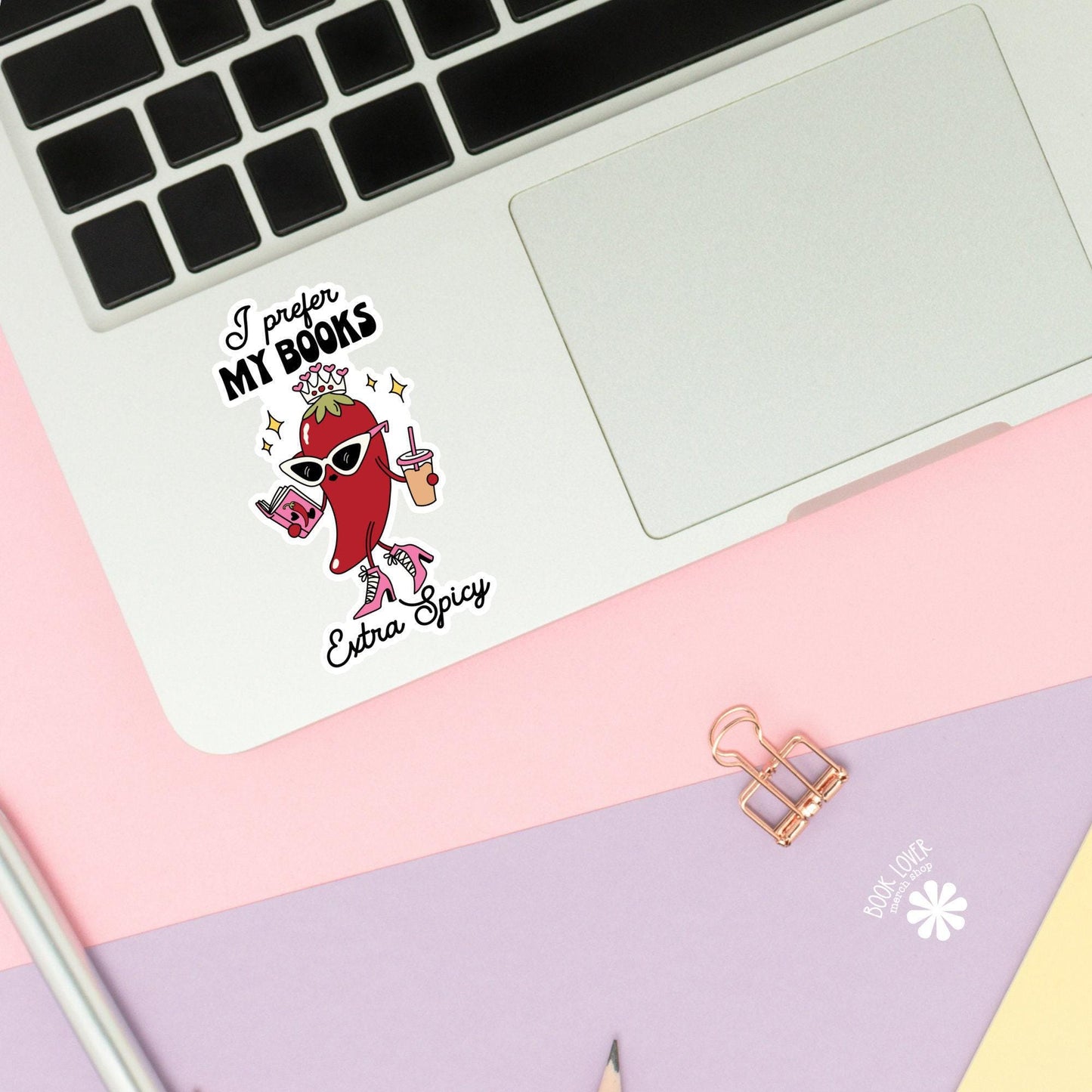 I Prefer My Books Extra Spicy Stickers / Bookish Stickers / Book Lover Gift / Bookish Merch / Kindle Sticker / Smut Reader / Reading Lover