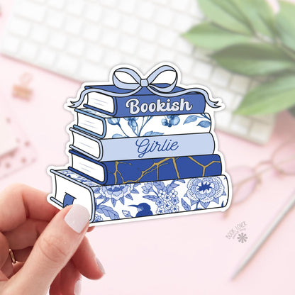Chinoiserie Book Stack Stickers / Coquette Bow Bookish Stickers / Book Lover Gift / Bookish Merch / Kindle Sticker / Smut Reader
