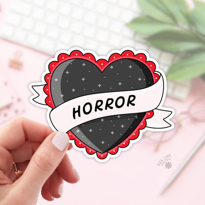 Horror Heart Stickers / Bookish Stickers / Book Lover Gift / Bookish Merch / Kindle Sticker / Halloween Reader / Reading Lover / E-Reader