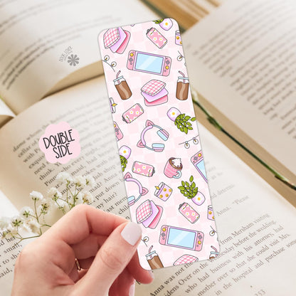 Cute Cozy Gamer Bookmark / Girlie Gamer Bookish Bookmark / Book Lover Gift / Bookish Merch / Girly Reader / Reading Lover