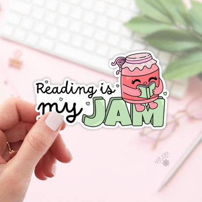 Reading is My Jam Stickers / Bookish Stickers / Book Lover Gift / Bookish Merch / Kindle Sticker / Smut Reader / Reading Lover / E-Reader