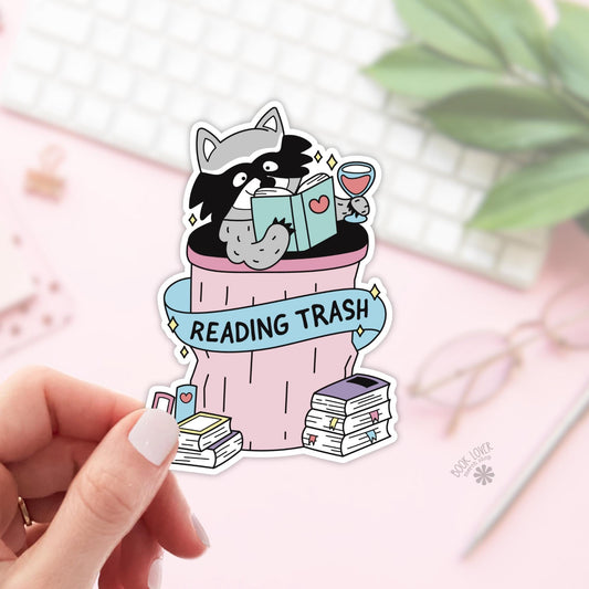 Reading Trash Stickers / Bookish Stickers / Book Lover Gift / Bookish Merch / Kindle Sticker / Smut Reader / Reading Lover / E-Reader