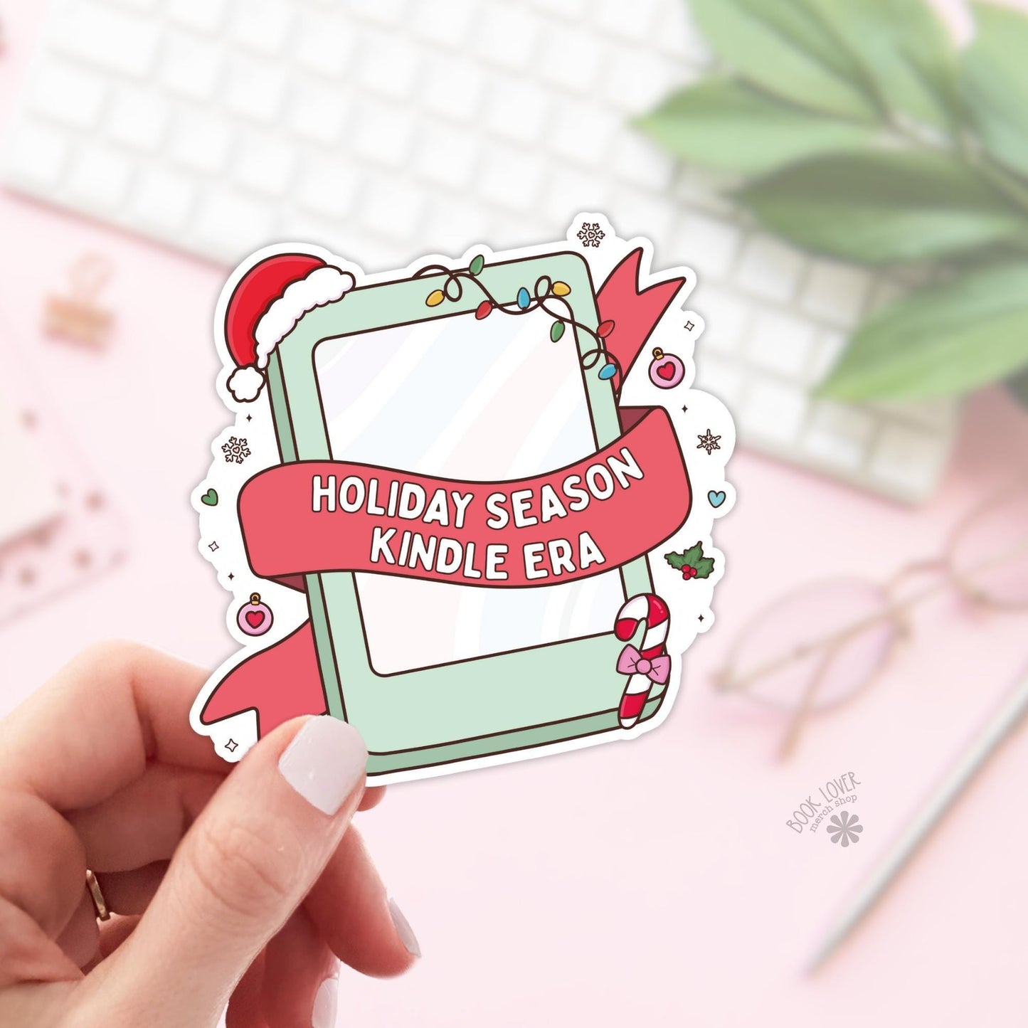 Holiday Season Kindle Era Stickers / Bookish Stickers / Book Lover Gift / Bookish Merch / Kindle Sticker / Smut Reader / Reading Lover