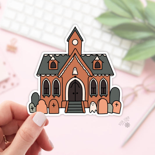 Haunted Gigerbread Library Stickers / Bookish Stickers / Book Lover Gift / Bookish Merch / Kindle Sticker / Smut Reader / Reading Lover