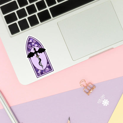 Fantasy Stained Glass Stickers / Bookish Stickers / Book Lover Gift / Bookish Merch / Kindle Sticker / Fantasy Reader / Reading Lover