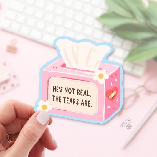 Ugly Cry Tissue Box bookish sticker, vinyl die cut, Sad Romance Reader gift