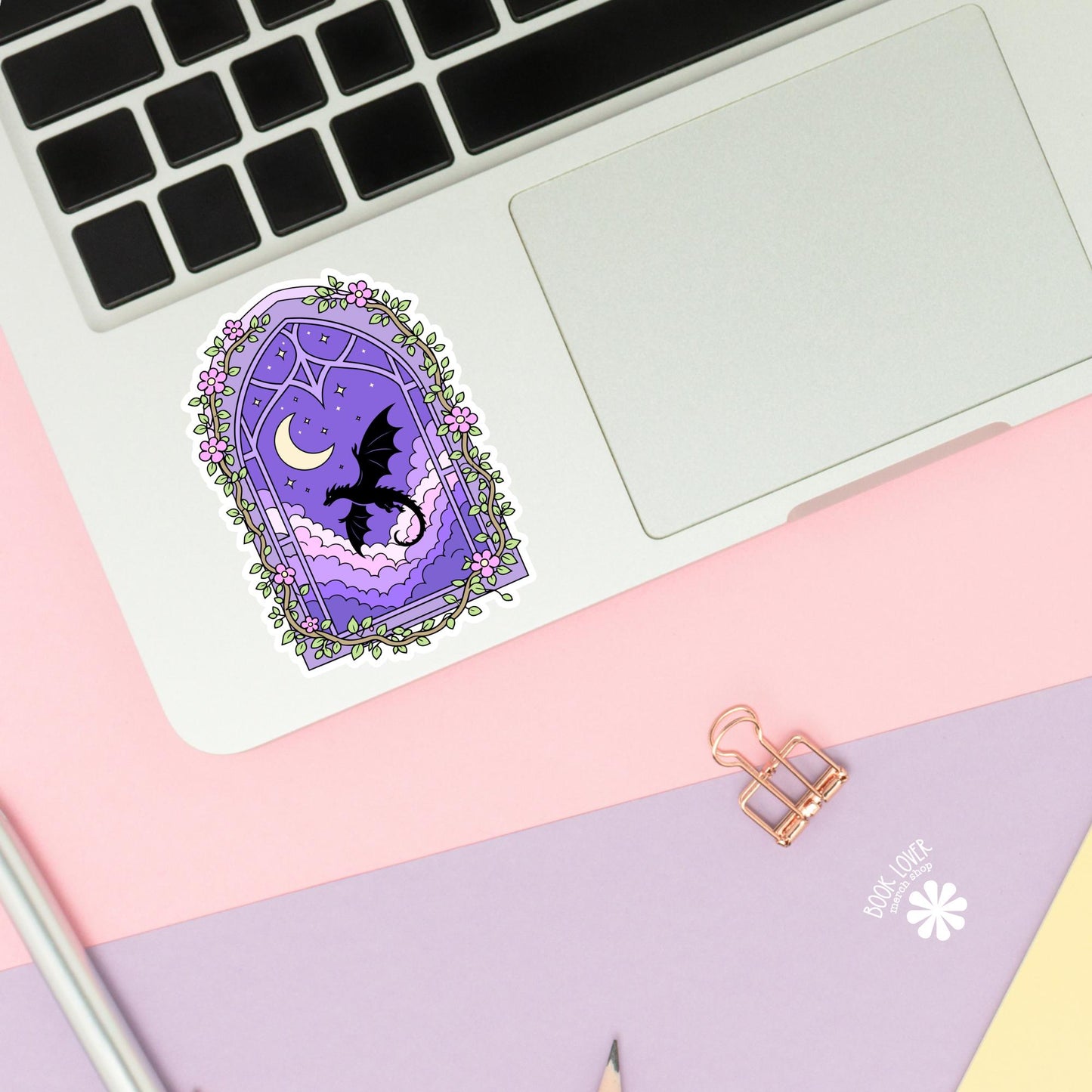 Dragon Window Stickers / Bookish Stickers / Book Lover Gift / Bookish Merch / Kindle Sticker / Fantasy Reader / Reading Lover / E-Reader