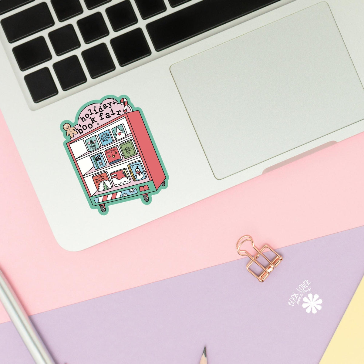 Gingerbread Man sticker close up, matte finish, book lover vinyl decal