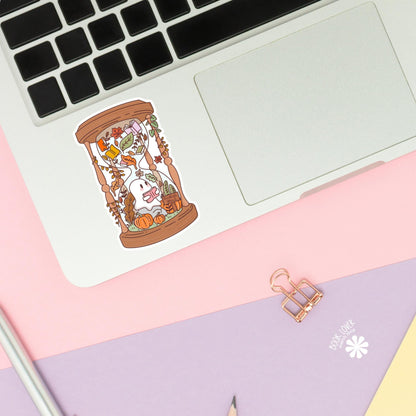 Bookish Ghoul Stickers / Ghost Reading Hourglass / Bookish Stickers / Book Lover Gift / Bookish Merch / Kindle Sticker / Reading Lover