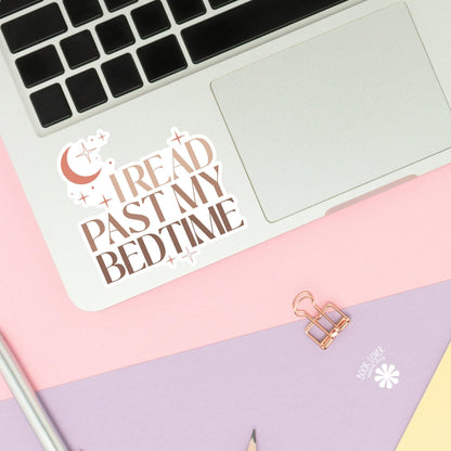 I Read Past My Bedtime Sticker / Bookish Stickers / Book Lover Gift / Bookish Merch / Kindle Sticker / Smut Reader / Reading Lover