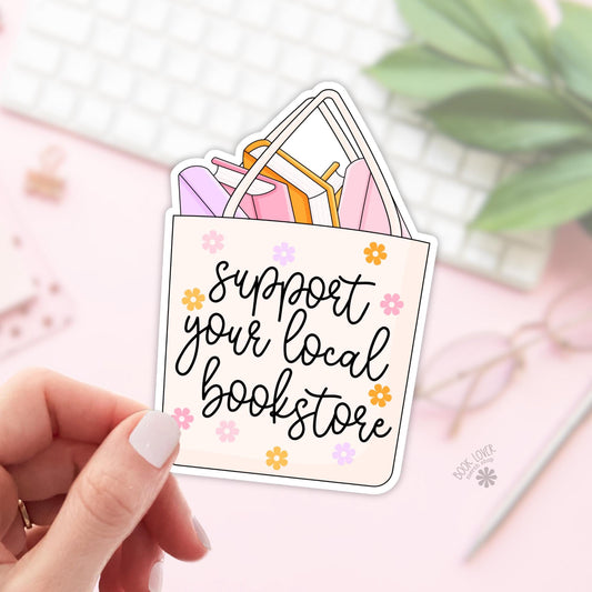 Support your Local Bookstore Stickers / Bookish Stickers / Book Lover Gift / Bookish Merch / Kindle Sticker / Reading Lover / E-Reader