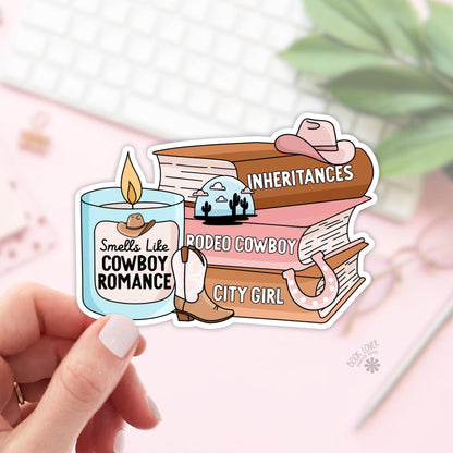 Smells Like Cowboy Romance Stickers / Bookish Stickers / Book Lover Gift / Bookish Merch / Kindle Sticker / Smut Reader / Reading Lover