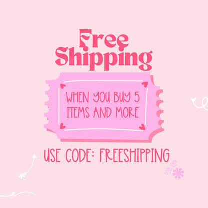 a sign that says free shipping when you buy 5 items and more use code free