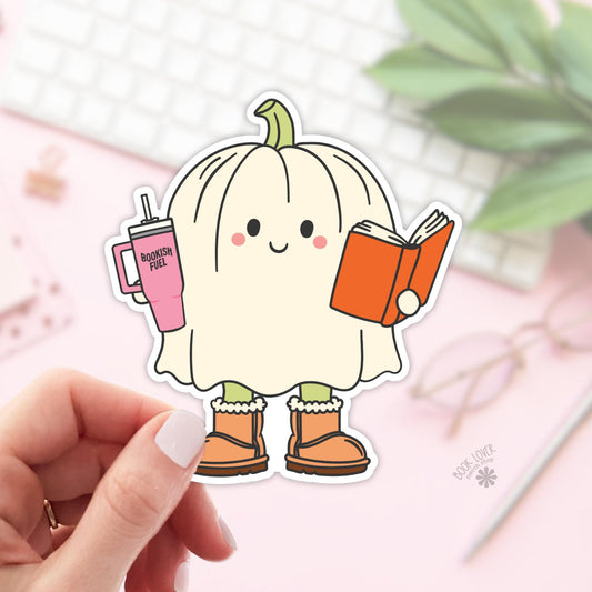 Halloween Bookish Ghost Reading Stickers / Bookish Stickers / Book Lover Gift / Bookish Merch / Kindle Sticker / Smut Reader / Reading Lover