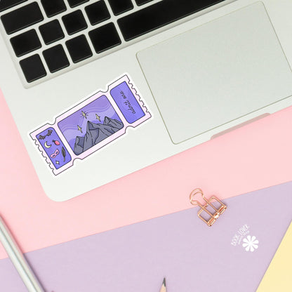 Romantasy City Ticket Stickers / Bookish Admit One Sticker / Book Lover Gift Merch / Kindle Sticker / Fantasy Reader / Reading Lover