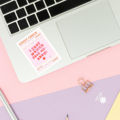 I Just Wanna Read All Day Stickers / Bookish Stickers / Book Lover Gift / Bookish Merch / Kindle Sticker / Smut Reader / Reading Lover