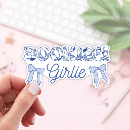 Chinoiserie Bookish Girlie Stickers / Coquette Bow Bookish Stickers / Book Lover Gift / Bookish Merch / Kindle Sticker / Smut Reader