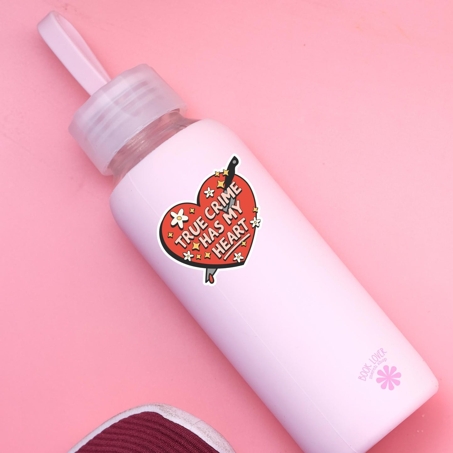 True Crime Has My Heart Stickers / Bookish Stickers / Book Lover Gift / Bookish Merch / Kindle Sticker / Smut Reader / Reading Lover