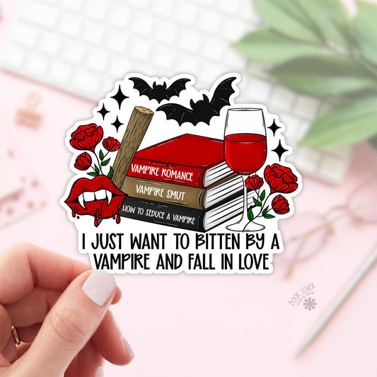 Vampire Romance Stickers / Bookish Stickers / Book Lover Gift / Bookish Merch / Kindle Sticker / Horror Reader / Reading Lover / E-Reader