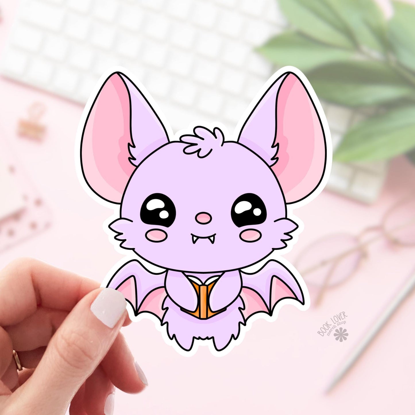 Bat Bookish Stickers / Bookish Stickers / Book Lover Gift / Bookish Merch / Kindle Sticker / Smut Reader / Reading Lover / E-Reader