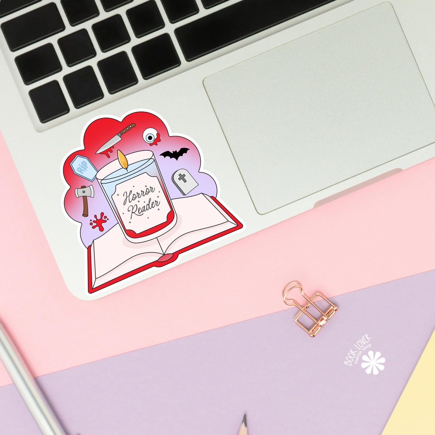 Horror Reader Book Stickers / Bookish Stickers / Book Lover Gift / Bookish Merch / Kindle Sticker / Halloween Reader / Reading Lover